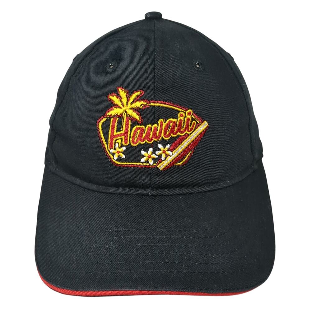 Hawaii Slideback Baseball Cap Black OS Adjustable Surfware Hawaiian Classics